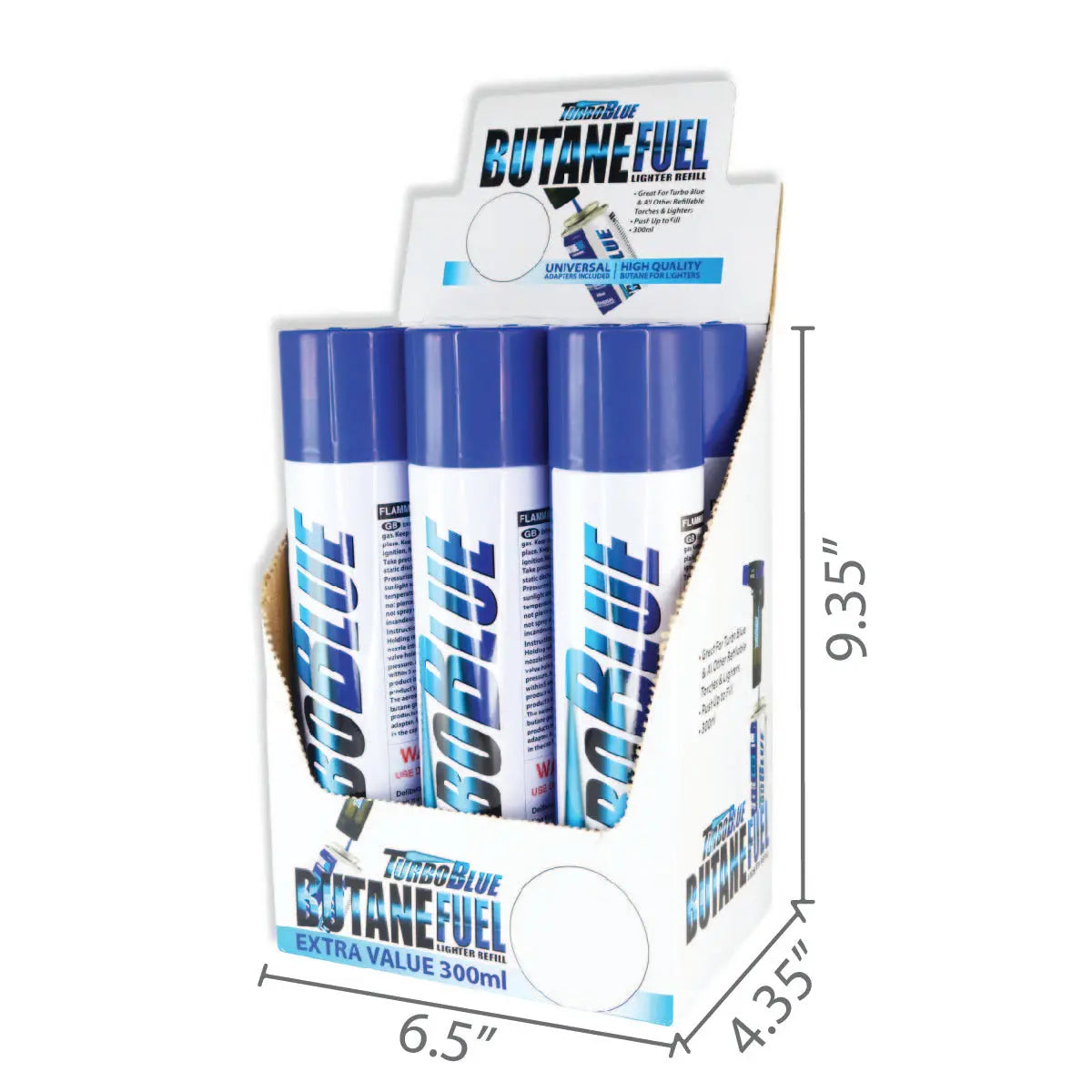 300ML Bulk Torch Blue Butane Refill - 6 Pieces Per Retail Ready Display 22006 TORCH BLUE