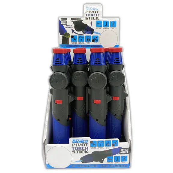 Pivot Head Torch Stick Lighter - 12 Pieces Per Retail Ready Display 23280 TORCH BLUE