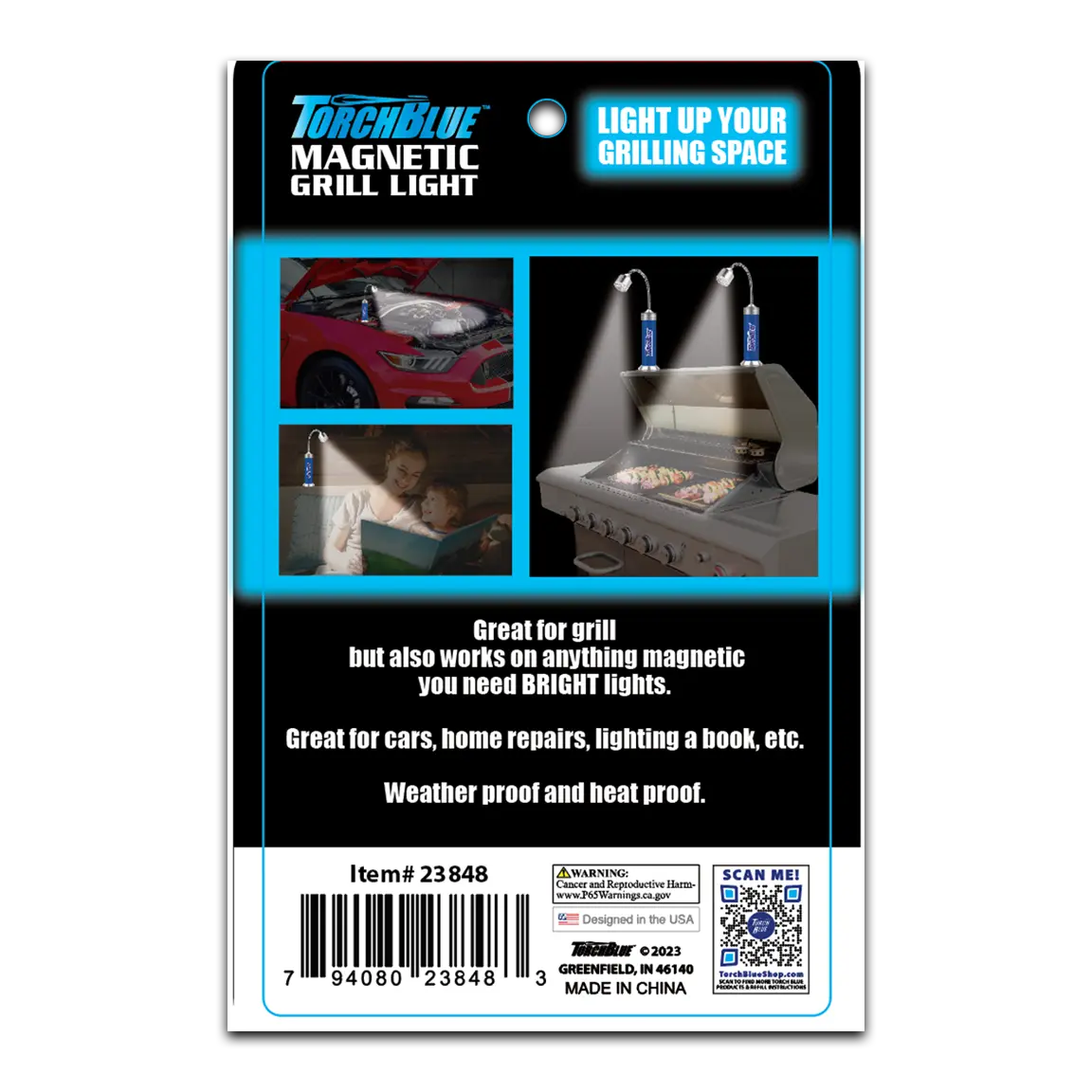 LED Grill Light with Magnetic Stand - 6 Pieces Per Retail Ready Display 23848 TORCH BLUE
