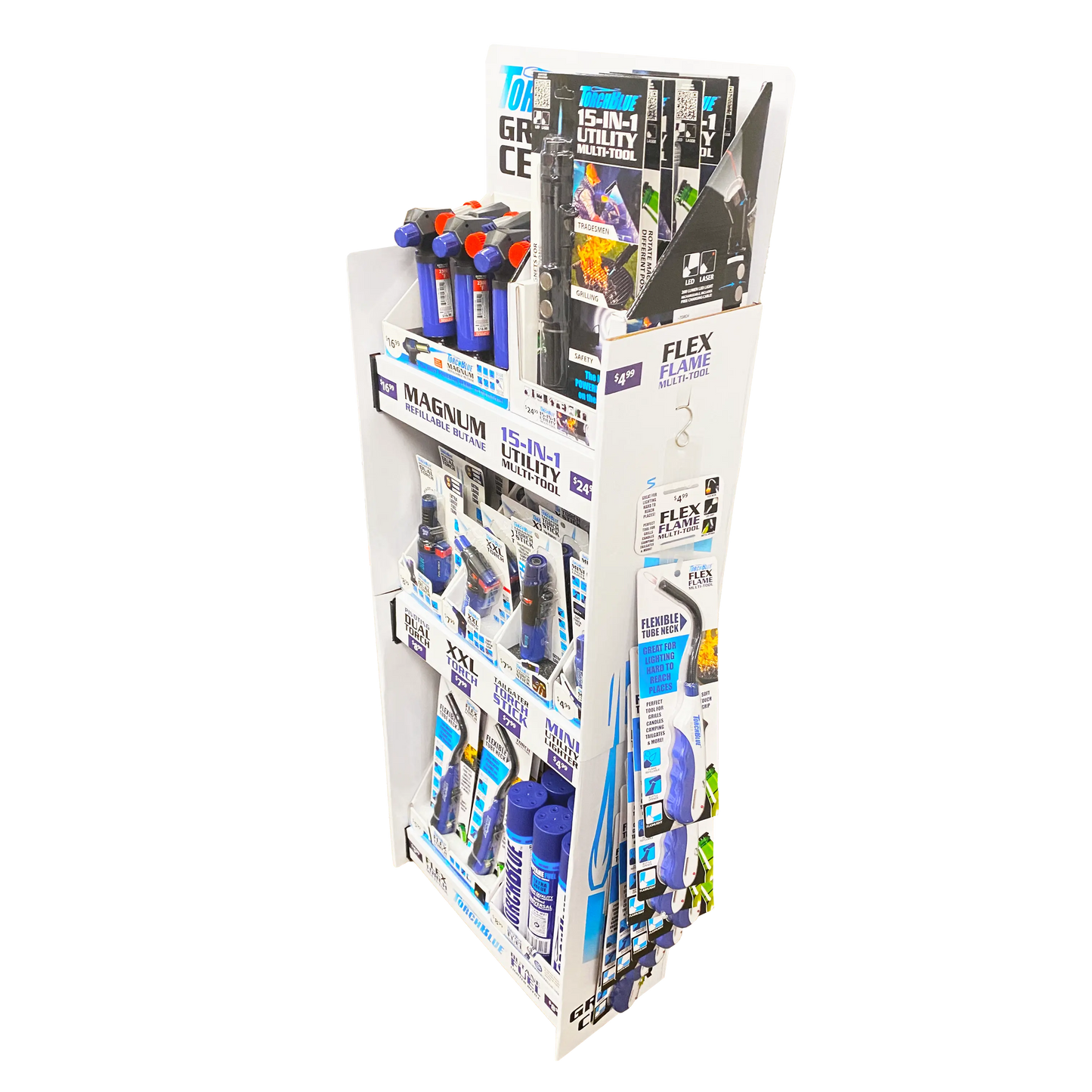 Grilling Center Assortment Floor Display - 71 Pieces Per Retail Ready Display 88403 TORCH BLUE