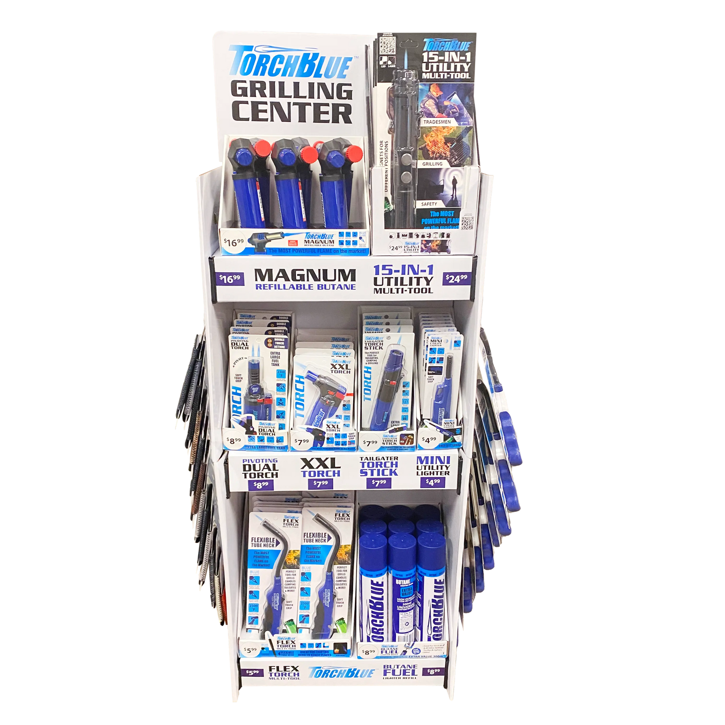 Grilling Center Assortment Floor Display - 71 Pieces Per Retail Ready Display 88403 TORCH BLUE