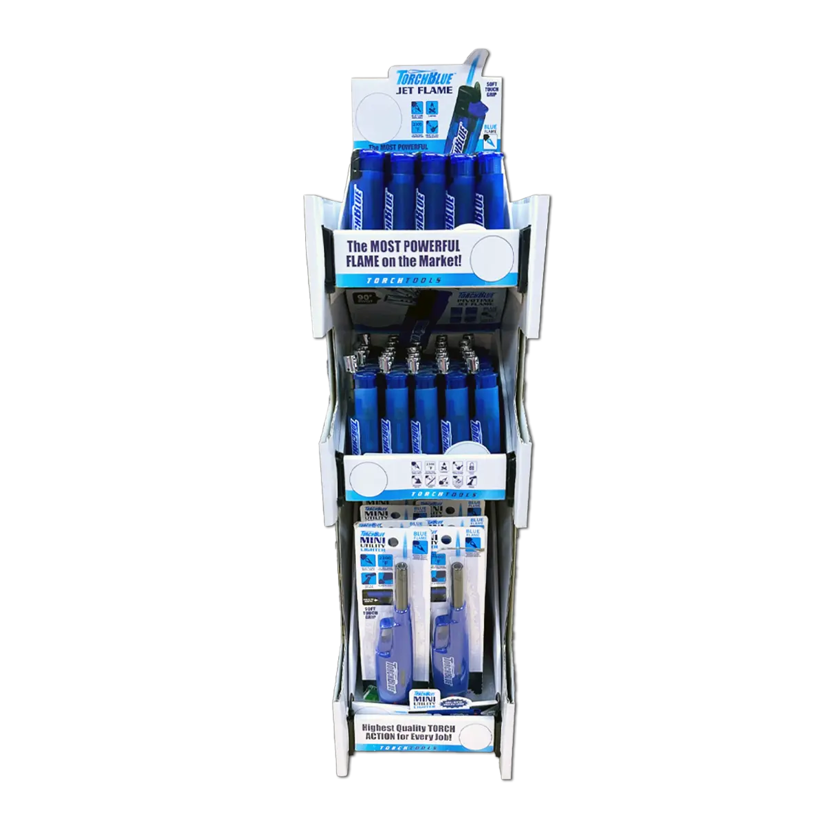 Torch Tower 2 - 3 Tier Countertop Assortment - 62 Pieces Per Retail Ready Display 88675 TORCH BLUE