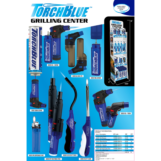 Grilling Center Lighter Assortment Floor Display - 74 Pieces Per Retail Ready Display Kit 88623