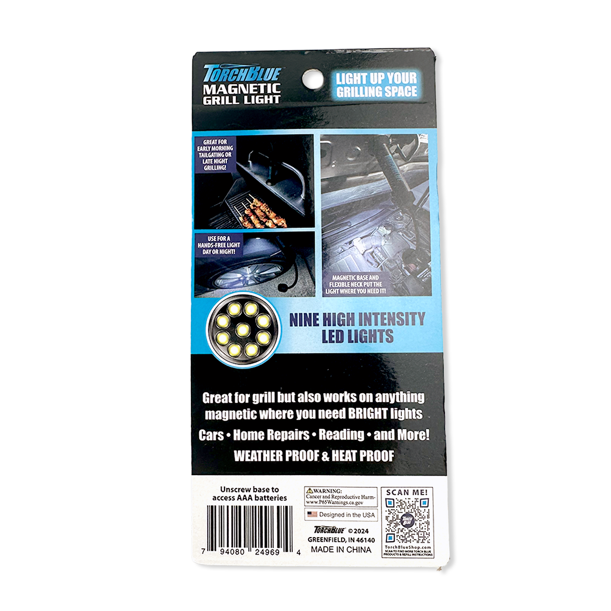 Grill LED Flashlight Matte Finish with Magnetic Stand - 6 Pieces Per Retail Ready Display 24969