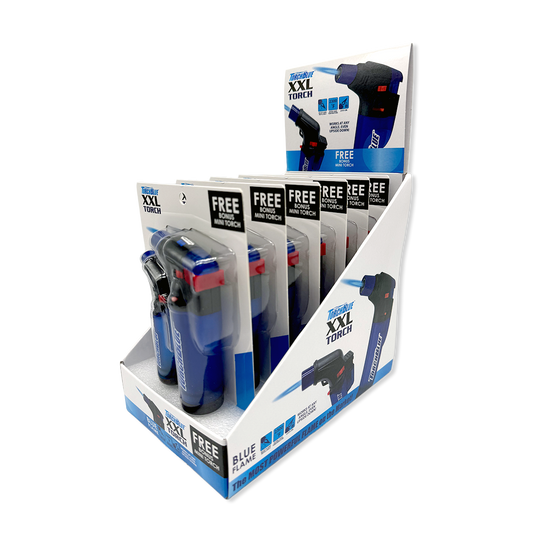 XXL Torch Lighter with Bonus Mini Torch Blister 2-Pack Sets - 6 Sets Per Display 26234