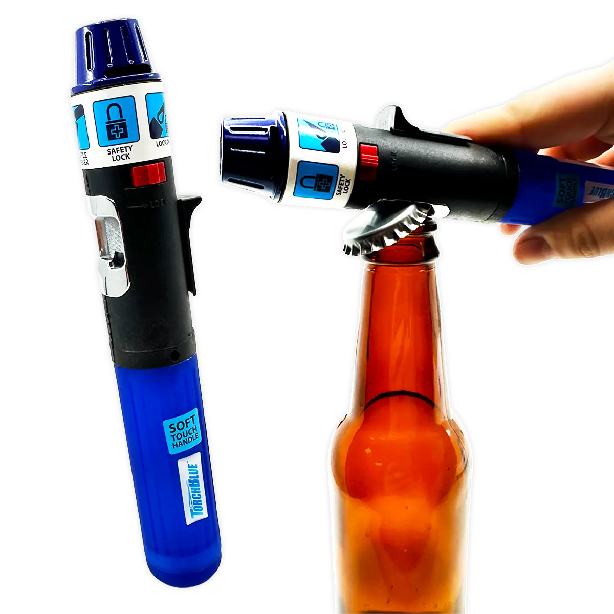 Torch Stick Lighter with Bottle Opener - 3 Pieces Per Pack 002825 TORCH BLUE