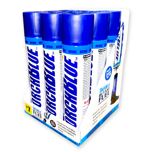 300ML Bulk Torch Blue Butane Refill - 9 Pieces Per Retail Ready Display 41525 TORCH BLUE