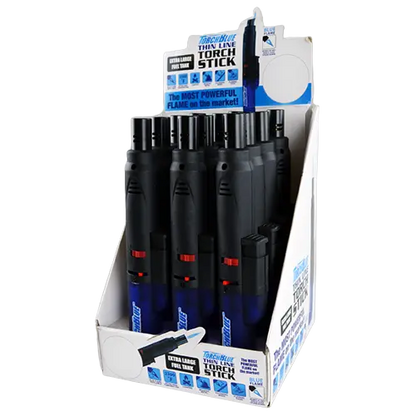 Thin Line Torch Stick Lighter - 12 Pieces Per Retail Ready Display 21791 TORCH BLUE