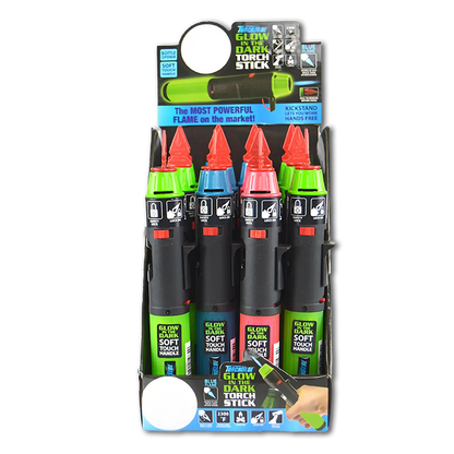 Glow in The Dark Torch Stick Lighter with Bottle Opener - 12 Pieces Per Retail Ready Display 21984 TORCH BLUE