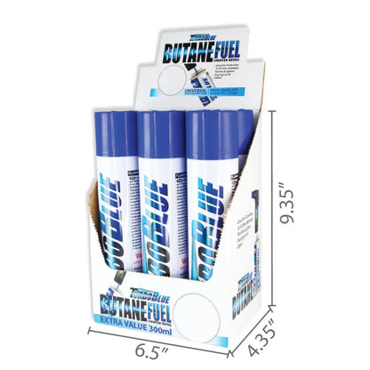 300ML Bulk Torch Blue Butane Refill - 6 Pieces Per Retail Ready Display 22006 TORCH BLUE
