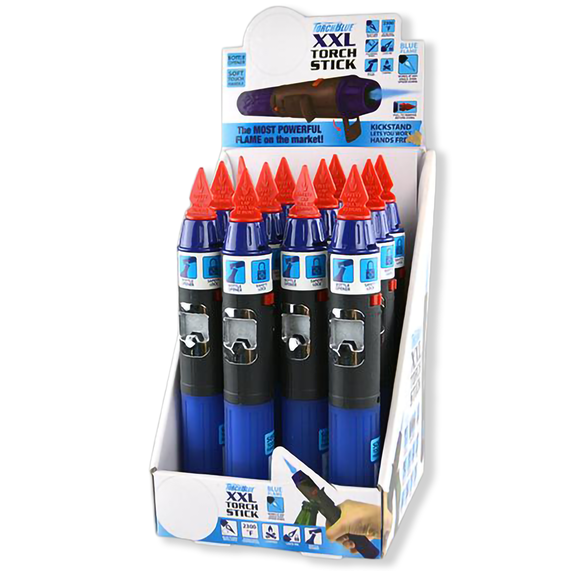 Torch Stick Lighter with Bottle Opener  - 12 Pieces Per Retail Ready Display 22226