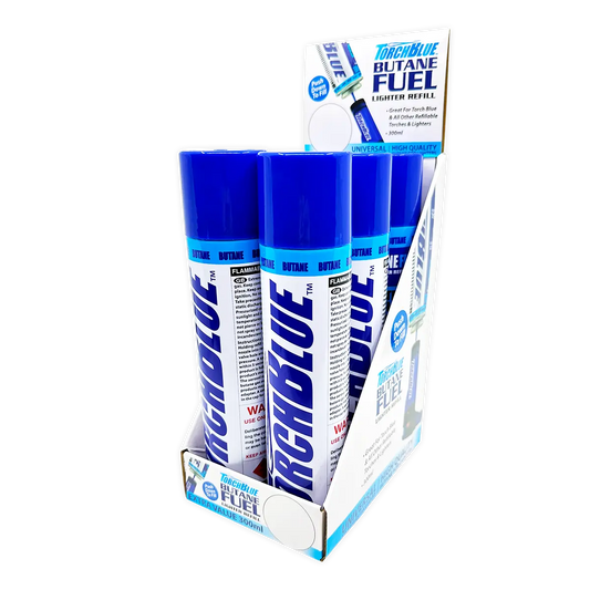 300ML Bulk Torch Blue Butane Refill - 6 Pieces Per Retail Ready Display 22399 TORCH BLUE