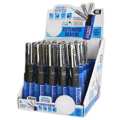Pivot Head Torch Lighter - 25 Pieces Per Retail Ready Display 22485 TORCH BLUE
