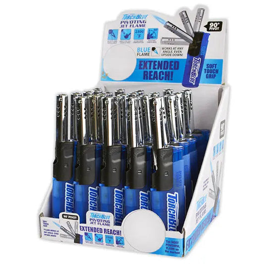 Pivot Head Torch Lighter - 25 Pieces Per Retail Ready Display 22485 TORCH BLUE