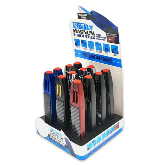 Magnum Zinc Torch Stick Lighter - 12 Pieces Per Retail Ready Display 23755 TORCH BLUE