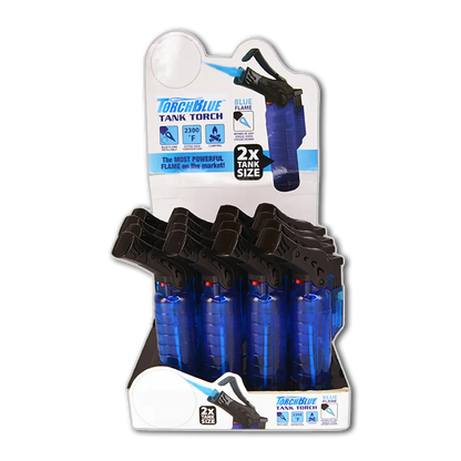 Large Tank XXL Torch Lighter - 16 Pieces Per Retail Ready Display 23814 TORCH BLUE