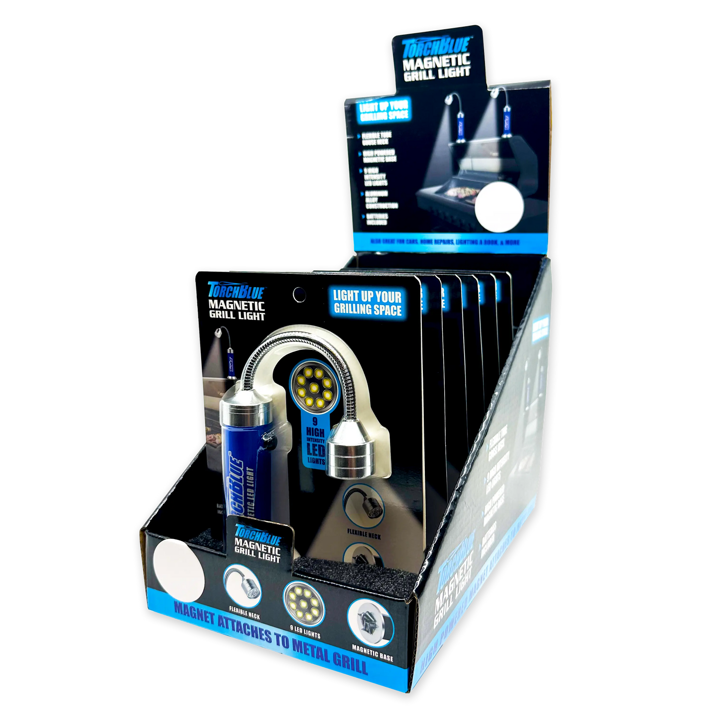 LED Grill Light with Magnetic Stand - 6 Pieces Per Retail Ready Display 23848 TORCH BLUE
