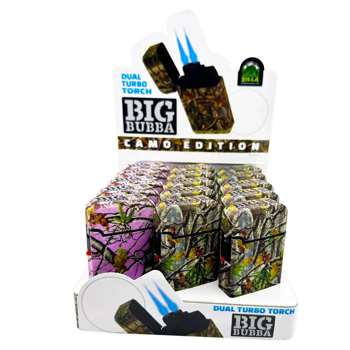 Camo Torch Tower Ð 3 Tier Metal Countertop Assortment - 39 Pieces Per Retail Ready Display 88671 TORCH BLUE
