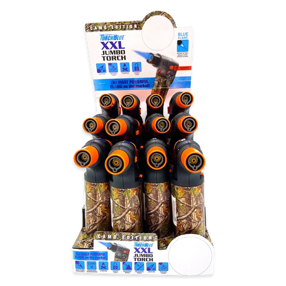 Camo Torch Tower Ð 3 Tier Metal Countertop Assortment - 39 Pieces Per Retail Ready Display 88671 TORCH BLUE
