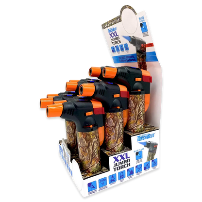 Camo Torch Tower Ð 3 Tier Metal Countertop Assortment - 39 Pieces Per Retail Ready Display 88671 TORCH BLUE