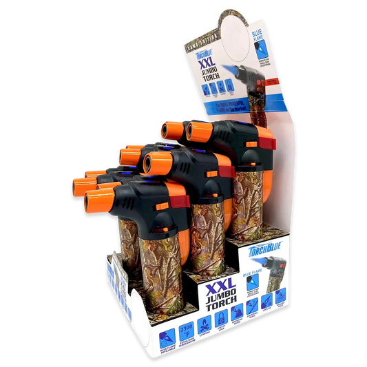 Camo Torch Tower Ð 3 Tier Metal Countertop Assortment - 39 Pieces Per Retail Ready Display 88671 TORCH BLUE