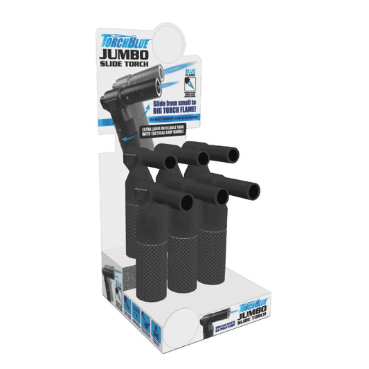 KEEP ARCHIVED Jumbo Slide Torch Lighter - 6 Pieces Per Retail Ready Display 24547 TORCH BLUE