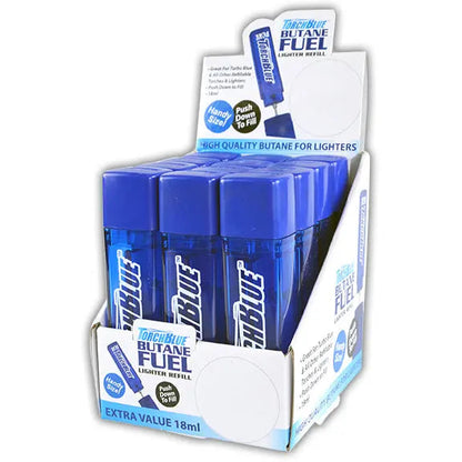 18ML Bulk Torch Blue Butane Refill - 12 Pieces Per Retail Ready Display 24701 TORCH BLUE