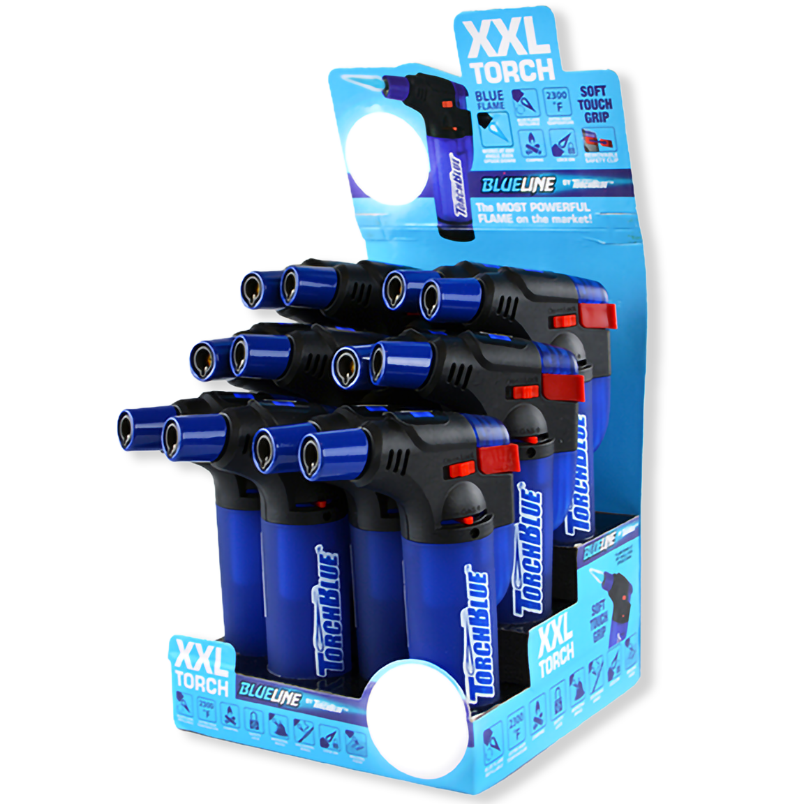 Blue Line XXL Torch Lighter - 12 Pieces Per Retail Ready Display 24833