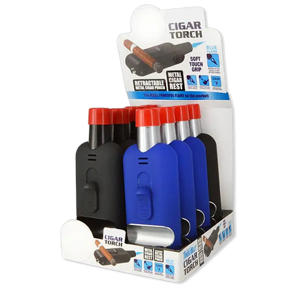 Cigar Torch Lighter with Metal Rest - 8 Pieces Per Retail Ready Display 24878