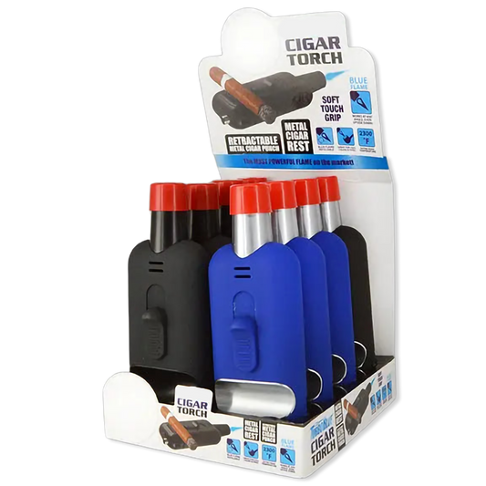 Cigar Torch Lighter with Metal Rest - 8 Pieces Per Retail Ready Display 24878