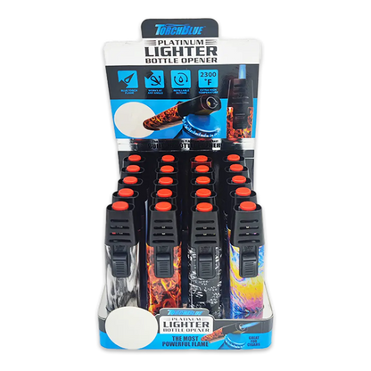 Torch Stick Bottle Opener Lighter - 20 Pieces Per Retail Ready Display 25101 TORCH BLUE