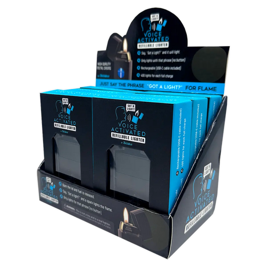 Voice Activated Flip Top Lighter - 6 Pieces Per Retail Ready Display 25288 TORCH BLUE