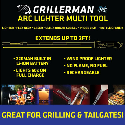 Electric Grill Lighter with LED Light - 6 Pieces Per Retail Ready Display 25631 TORCH BLUE