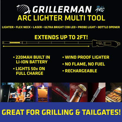 Electric Grill Lighter with LED Light - 6 Pieces Per Retail Ready Display 25631 TORCH BLUE