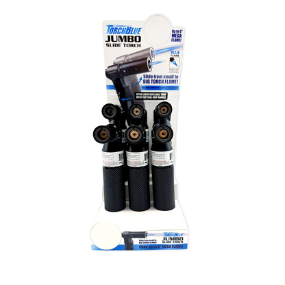 Jumbo Slide Torch Lighter - 6 Pieces Per Retail Ready Display 25772 TORCH BLUE
