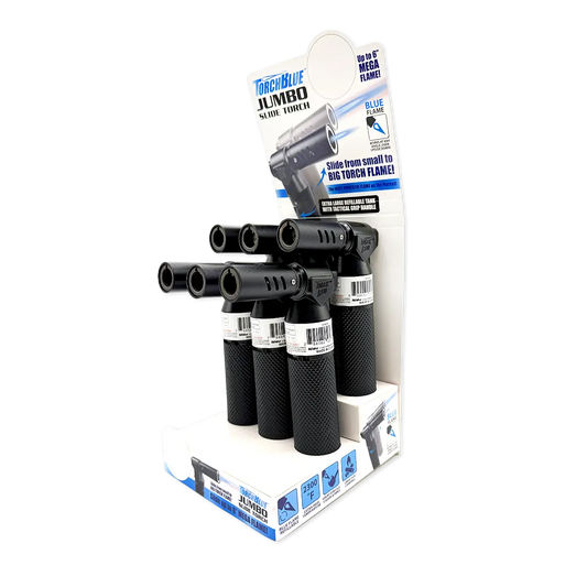 Jumbo Slide Torch Lighter - 6 Pieces Per Retail Ready Display 25772 TORCH BLUE