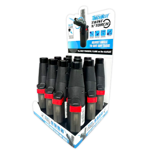 Twist N' Torch Pivot XXL Lighter - 12 Pieces Per Retail Ready Display 25844 TORCH BLUE