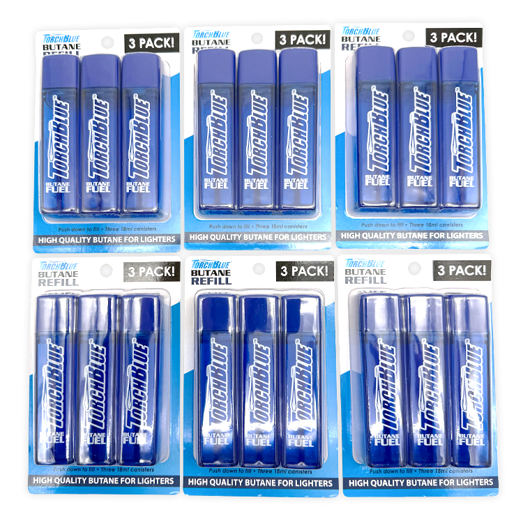 18ML Butane Refill 3 pack - 18 Pieces Per Retail Ready Display 26227