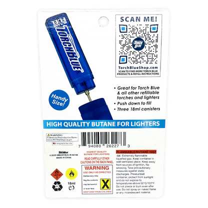 18ML Butane Refill 3 pack - 18 Pieces Per Retail Ready Display 26227