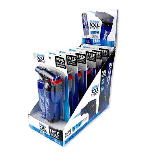 XXL Torch Lighter with Bonus Butane Refill Blister 2-Pack Sets - 6 Sets Per Display 26244