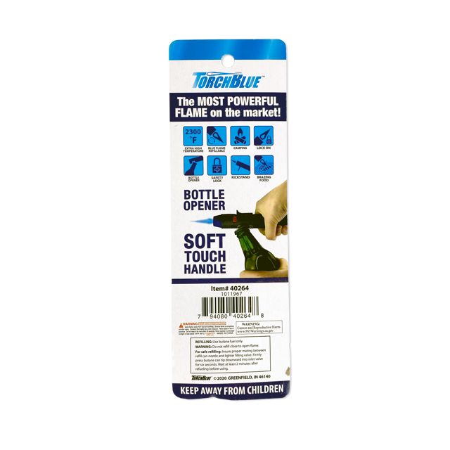 Briquet torche avec décapsuleur sous blister - 12 pièces par paquet 40264