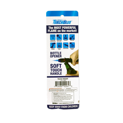 Briquet torche avec décapsuleur sous blister - 12 pièces par paquet 40264