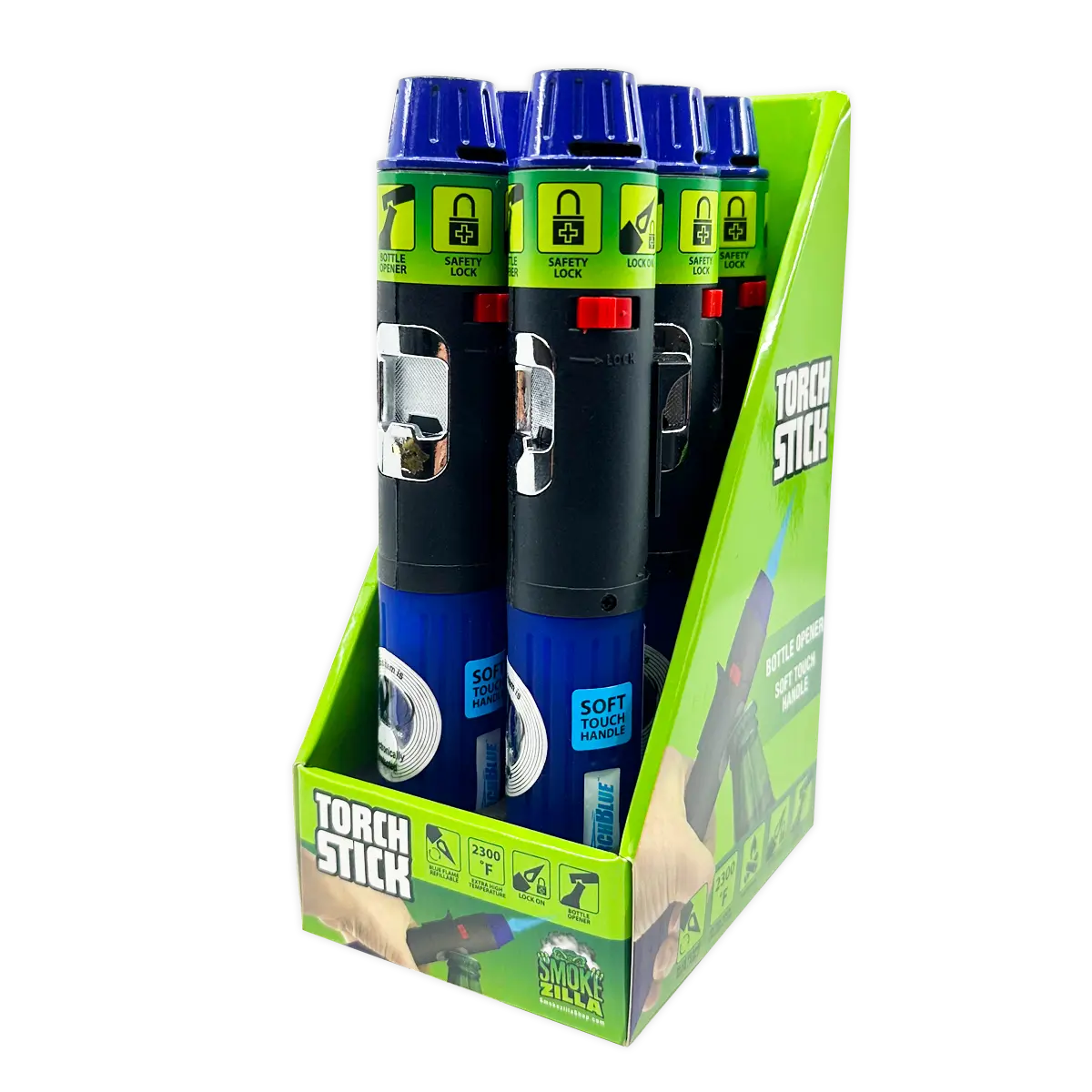 Torch Stick Lighter with Bottle Opener - 6 Pieces Per Retail Ready Display 40303 TORCH BLUE