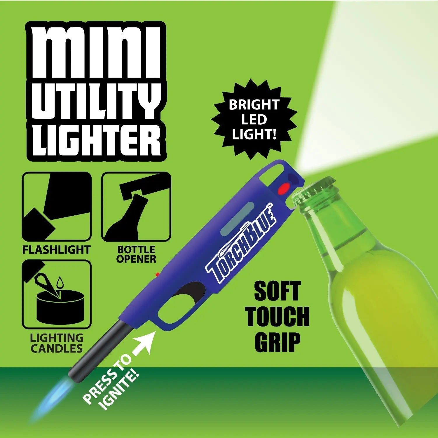 Mini Utility Torch Stick Lighter - 6 Pieces Per Retail Ready Display 40305 TORCH BLUE