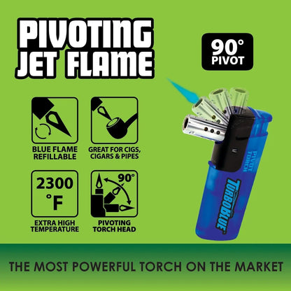 Pivot Head Torch Lighter - 12 Pieces Per Retail Ready Display 40364 TORCH BLUE