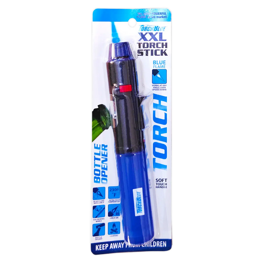 Torch Stick Lighter with Bottle Opener in Blister Pack - 6 Pieces Per Pack 40965 TORCH BLUE
