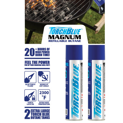 Magnum XXL Torch Lighter with Butane Refill - 5 Pieces Per Retail Ready Display 41373 TORCH BLUE