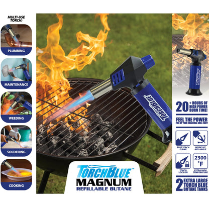 Magnum XXL Torch Lighter with Butane Refill - 5 Pieces Per Retail Ready Display 41373 TORCH BLUE
