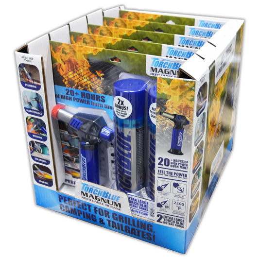 Magnum XXL Torch Lighter with Butane Refill - 5 Pieces Per Retail Ready Display 41373 TORCH BLUE
