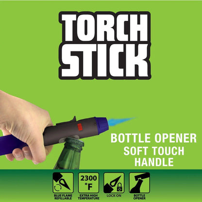 Torch Stick Lighter with Camo and Blue Assortment - 8 Pieces Per Retail Ready Display 41377 TORCH BLUE